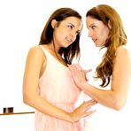 First pic of Pretty girls Samantha Ryan & Dillion Harper swap cum after threesome fuck