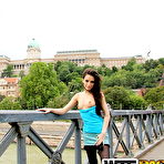 Second pic of Ann Marie flashes her tits in public before getting on her knees for a blowjob