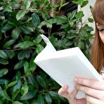 First pic of Japanese teen Yuri reads a book before having sex atop a bed
