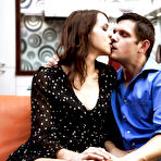 First pic of Dainty babe gives a sensual blowjob and gets her trimmed pussy boned-up