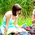 First pic of Skinny girls Lulu and Rosa M experiment with lesbian sex outdoors