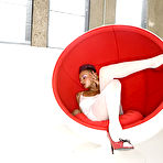 First pic of Hot ebony slut LaLa in crotchless pantyhose on her knees for hard cock