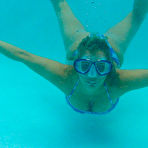 First pic of Amateur chick Amber Lynn Bach takes off her bikini while going for a swim