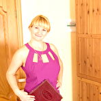 First pic of Strawberry blonde housewife sticks a big dildo in her pussy