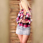 First pic of Blonde girl Sky gets totally naked while being spied upon by a voyeur