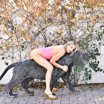 Third pic of Blonde MILF Addyson models pink lingerie before toying her cunt