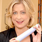 First pic of Older blonde woman Lya Pink sinks her new sex toy into her shaved vagina