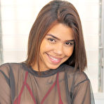 First pic of Sweet brunette Ashley Crespo totally disrobes before masturbating