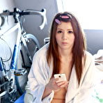 Fourth pic of Naked Japanese girl Maki Koizumi finger spreads her trimmed pussy