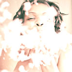 Fourth pic of First time nude modelling for the big saggy boobs of black chick Theresia