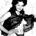 Second pic of 2 vintage era models show off their hairy pussies in garters and hose