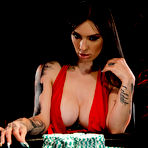 First pic of Inked female Misha Montana takes a cumshot in her mouth after losing at poker