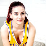 First pic of Teen amateur Gloria sheds workout clothes to pose nude with her legs spread