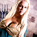 First pic of Blonde babe Peta Jensen releasing large tits from cosplay outfit