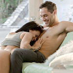 First pic of Beautiful brunette Peta Jensen deepthroating dick while giving blowjob