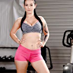 First pic of Sporty babe Katrina Jade shows off her hot big boobies after workout