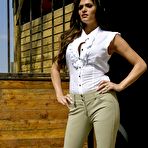 First pic of Sexy busty brunette Madelyn Marie takes off underwear outdoor