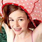 Third pic of Cute teen Lara Brooks grabs her tight butt before a breast grope