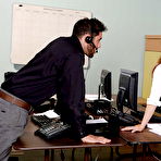 First pic of Cute secretary Dillion Harper receiving cunnilingus under desk