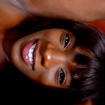 Fourth pic of Ebony beauty pulls down her panties to finish getting naked for nude poses