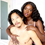 Third pic of Black girl Ana Foxxx has sexual intercourse with an Asian man