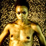 Third pic of Ebony chick Ana Foxxx models for a nude solo shoot in a confident manner