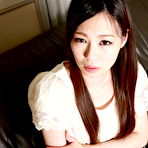 First pic of Japanese beauty Misaki Yoshimura finger spreads her trimmed pussy in OTK socks