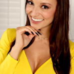 First pic of Sexy brunette Lexi Luna looses her big tits before showing her strapon cock