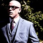 Fourth pic of Dirty blonde Lena Paul is left with cum on face after being banged by invaders