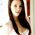 First pic of Brunette beauty Veronica Radke bares hot small tits & gets closeup pussy bang