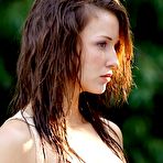 Fourth pic of Malena Morgan showcasing her petite tits with hard nipples outdoor
