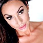 Fourth pic of Brunette babe model Tiffany Brooks modelling fully clothed in denim jeans