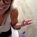 Third pic of Blonde wife Wifey gets a mouthful of cum during a POV blowjob in glasses