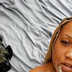 Fourth pic of Slutty ebony plumper gets shafted hard and takes a cumshot on her face