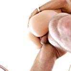 Third pic of Perky chick with petite curves gets fucked and jizzed over her belly