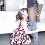 Third pic of Clothed Remi Lacroix giving BBC a ball licking interracial blowjob