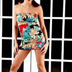 First pic of Skinny teen tugs on her ponytail before exposing her tits and pussy