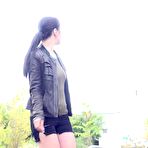 First pic of Shameless MILF Corin with a hairy snatch squats in public and takes a piss