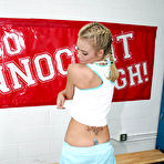 Second pic of Blonde schoolgirl teen Sofia undressing her tight looking pussy