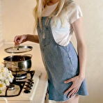 First pic of Young blonde Maria Rubio gets completely naked while cooking dinner
