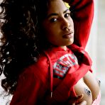 Second pic of Sexy ebony teen removes ripped jeans on her way to striking great nude poses