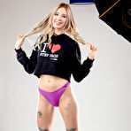 First pic of Long legged blonde teen Haley Reed bangs her stepbrother upon a bed