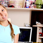 First pic of Amateur model Katya shows off her damp pussy during close up action