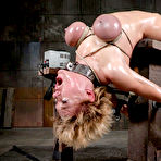 Fourth pic of Shirt haired chick endures brutal face fucking and tit torture in a dungeon
