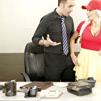 First pic of Big busted doll Rikki Six gets her shaved pussy shafted hardcore