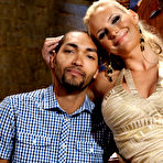 First pic of Dominant blonde Phoenix Marie pegs a submissive male after flogging him