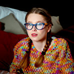 First pic of Young girl Laura Lit gets naked with her hair in braided pigtails