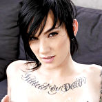 Fourth pic of Tattooed brunette girlfriend Nikki Hearts gives a perfect blow gets a facial