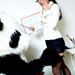 First pic of Brunette chick Ally has sexual relations with a Panda Bear