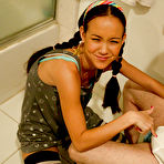 Second pic of Asian teen babe Amai Liu gets in the bath with an oldman and has sex